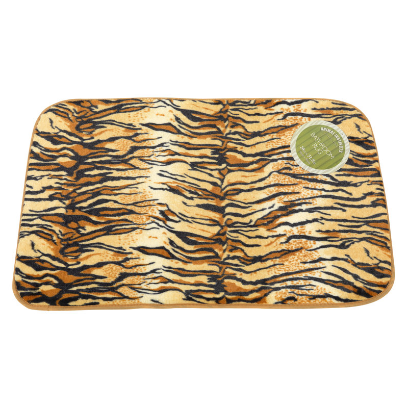 Ben and Jonah Tiger Faux Fur Animal Print Bath Rug Wayfair